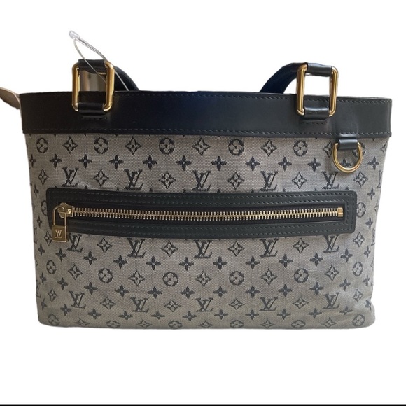 Authentic Louis Vuitton LV Hand Bag LucillePM Blue Monogram Mini Lin - Picture 1 of 17